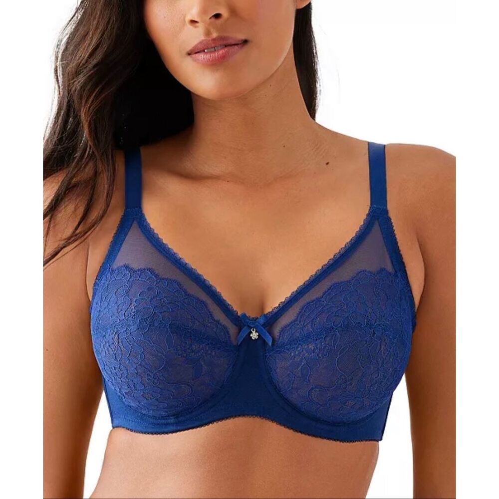 Wacoal Retro Chic Full Figure Underwire Bra Blue Depths 38D
